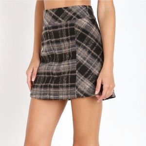 Free People Plaid Mini Skirt